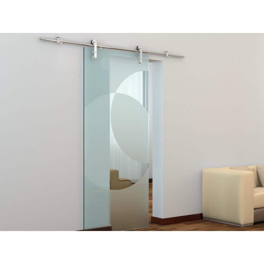 Stainless Steel Stick Strap Rolling Barn Door Hardware Kit