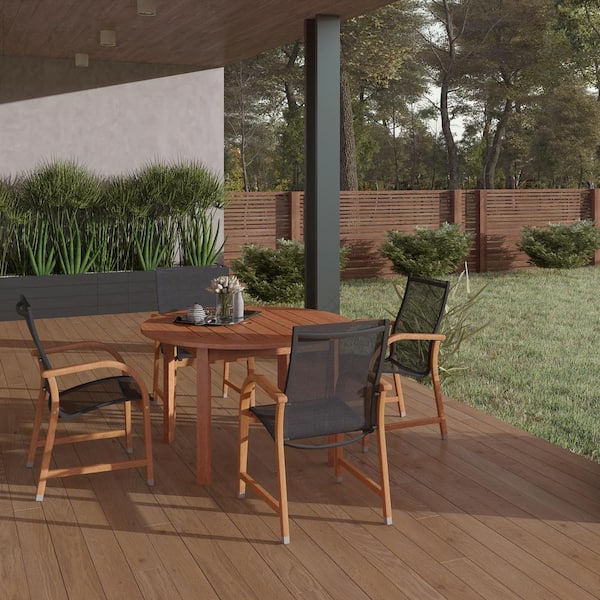 Bahamas Eucalyptus Wood 5-Piece Round Patio Dining Set
