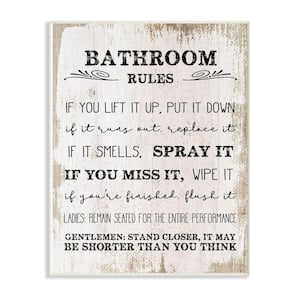 10 in. x 15 in. "Bathroom Rules Wood" by Daphne Polselli Wood Wall Art