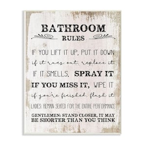 12 in. x 18 in. ''Bathroom Rules Wood'' by Daphne Polselli Wood Wall Art