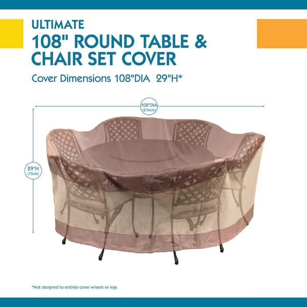 Classic Accessories Duck Covers Ultimate 108 in. Dia. x 29 in. H Round Patio Table and Chair Set Cover UTR108108 The Home Depot