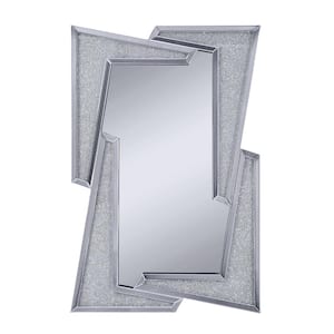 Large Irregular Mirrored And Faux Diamonds Contemporary Mirror (47 in. H x 31 in. W)