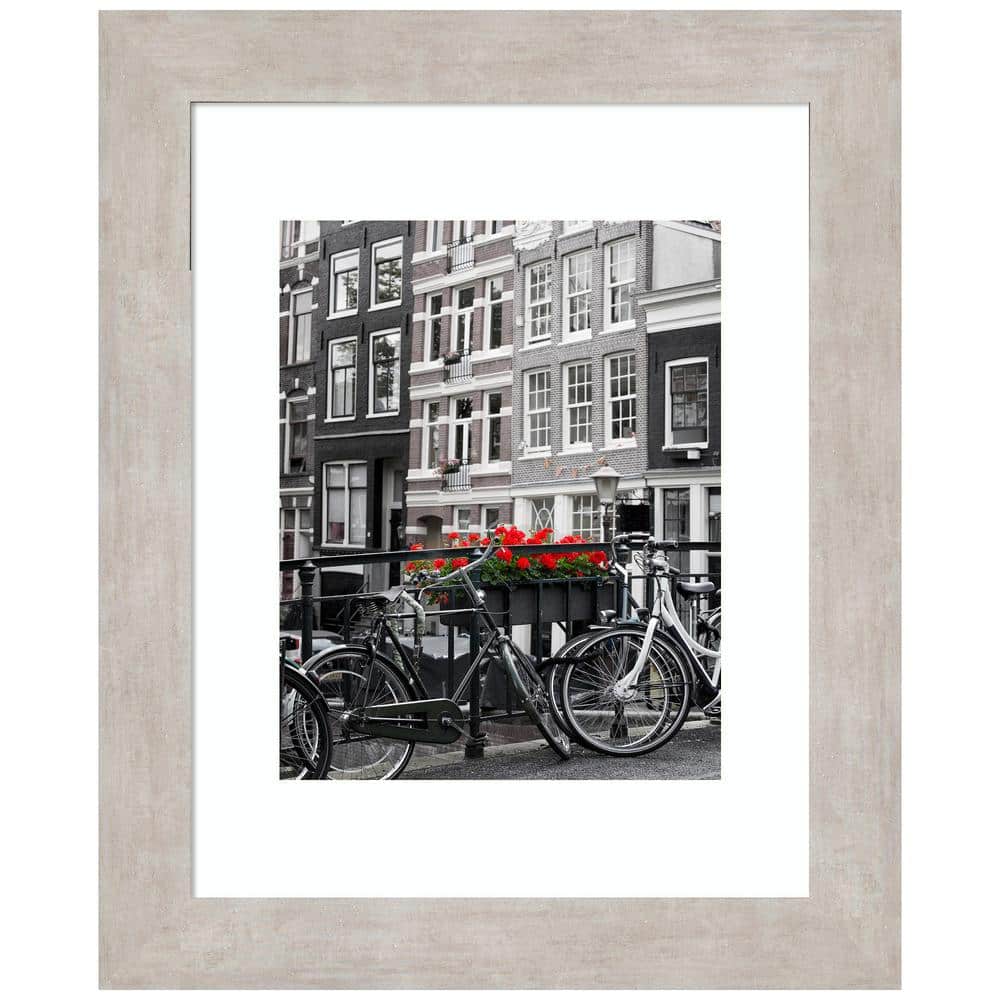 Classic 11x14 Marred Silver Wood Wall Picture Frame