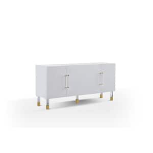 Quentin White Cabinet with Gold Acrylic Accents