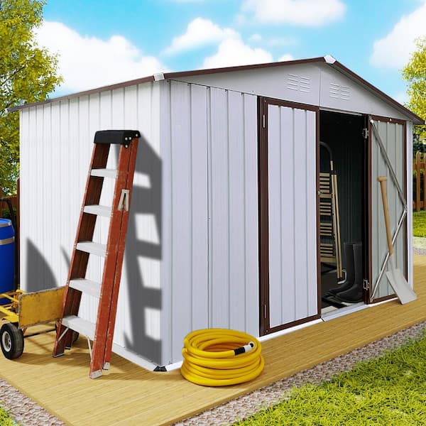6 ft. W x 8 ft. D Metal Storage Shed with Vents for Garden and Backyard (40 sq. ft. )