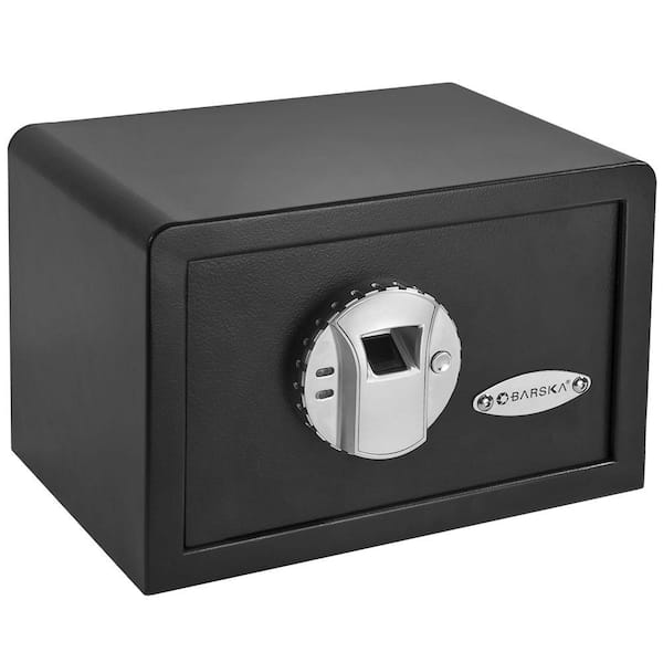 BARSKA 0.28 cu. ft. Compact Safe with Biometric Lock, Black Matte