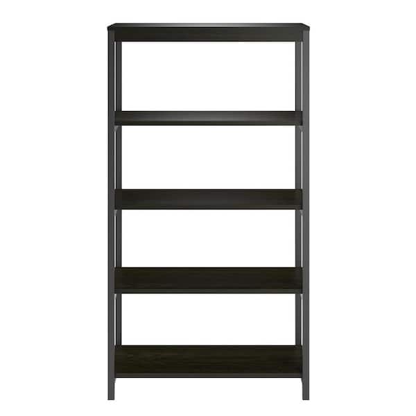 Ameriwood 55 in. Rustic Oak Metal 4-shelf Etagere Bookcase with Open Back