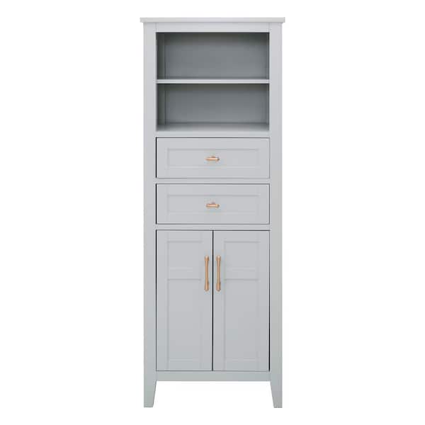 Home Decorators Collection Sturgess 23 in. W x 16 in. D x 62 in. H Gray Freestanding Linen Cabinet