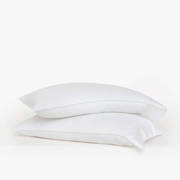 BUFFY 2-Piece White Eucalyptus TENCEL Lyocell Linen Standard Pillowcases