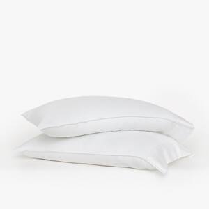 2-Piece White Eucalyptus TENCEL Lyocell Linen King Pillowcases