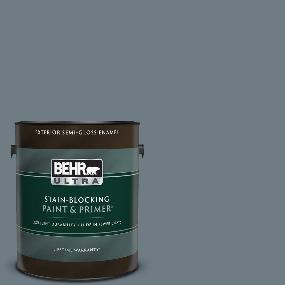 BEHR ULTRA 1 gal. N4905 Charcoal Blue SemiGloss Enamel Exterior