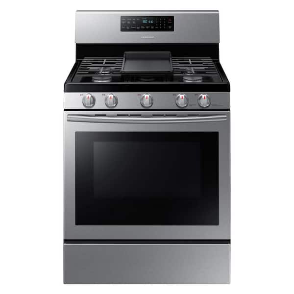 Samsung 30 in. 5.8 cu. ft. Gas Range with Self-Cleaning and Fan Convection Oven in Stainless Steel