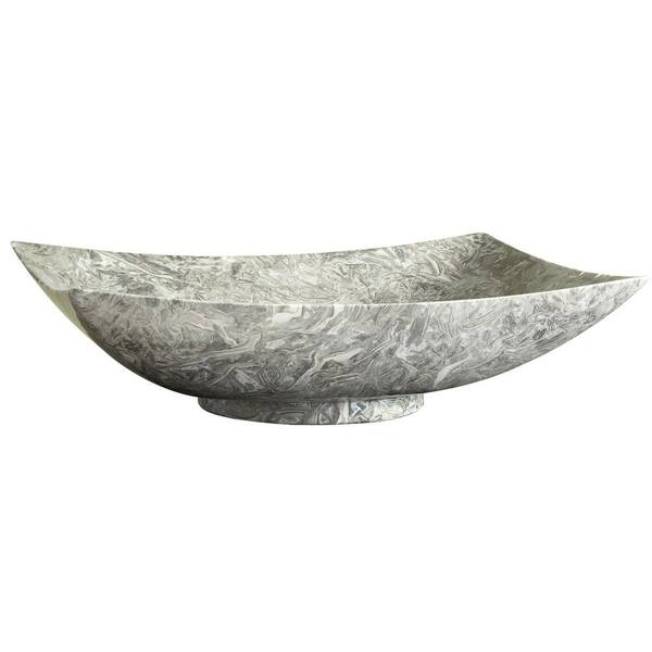 RYVYR Stone 20 in. Rectangular Vessel Sink in Overlord Gray with Natural Variations