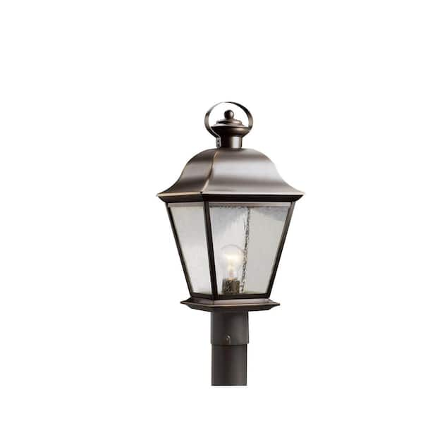 KICHLER Mount Vernon 1-Light Olde Bronze Aluminum Hardwired Waterproof Outdoor Post Light with No Bulbs Included (1-Pack)