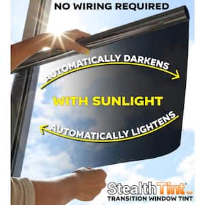 12 in. L x 10 in. W Sun-Activated Smart Film, Transition Window Smart Glass Tint, Automatically Changes, No Wires