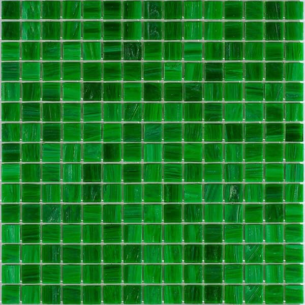 Apollo Tile Celestial 4" x 6" Glossy Kelly Green Glass Mosaic Uniform square Wall and Floor Sample Tile 0.13 sq. ft./Piece (1-Pack)