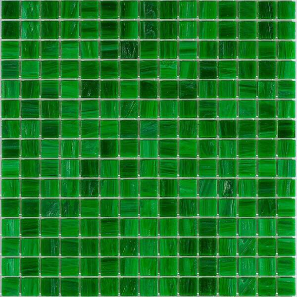 Apollo Tile Celestial Glossy Kelly Green 12 in. x 12 in. Glass Mosaic ...