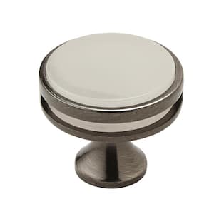 Oberon 1-3/8 in (35 mm) Diameter Gunmetal/Frosted Cabinet Knob