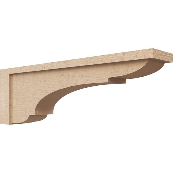 Ekena Millwork 5 in. x 10 in. x 30 in. Thin Bryant Rough Cedar Woodgrain TimberThane Corbel, Primed Tan