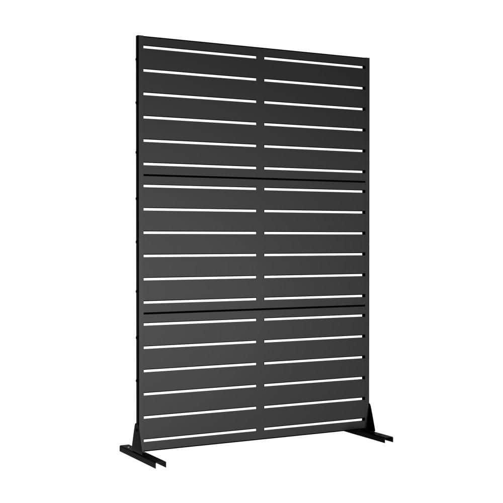 Outdoor Privacy Fence 47 in. L x 16 in. W x 72 in. H Black Galvanized Steel Garden Privacy Screen price history on PriceWatchPro