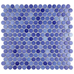 Hudson Penny Round Niagara 12 in. x 12-5/8 in. Porcelain Mosaic Tile (10.7 sq. ft./Case)