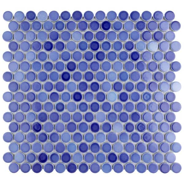 Merola Tile Hudson Penny Round Niagara 12 in. x 12-5/8 in. Porcelain Mosaic Tile (10.7 sq. ft./Case)