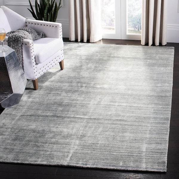 Mirage 8 ft. x 10 ft. Light Gray Distressed Solid Color Area Rug