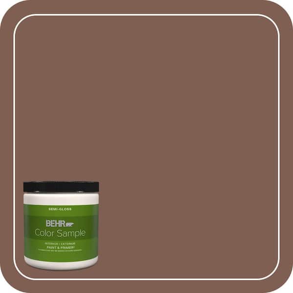 BEHR PREMIUM PLUS 8 oz. #N160-6 Spanish Chestnut Semi-Gloss Interior/Exterior Paint & Primer Color Sample