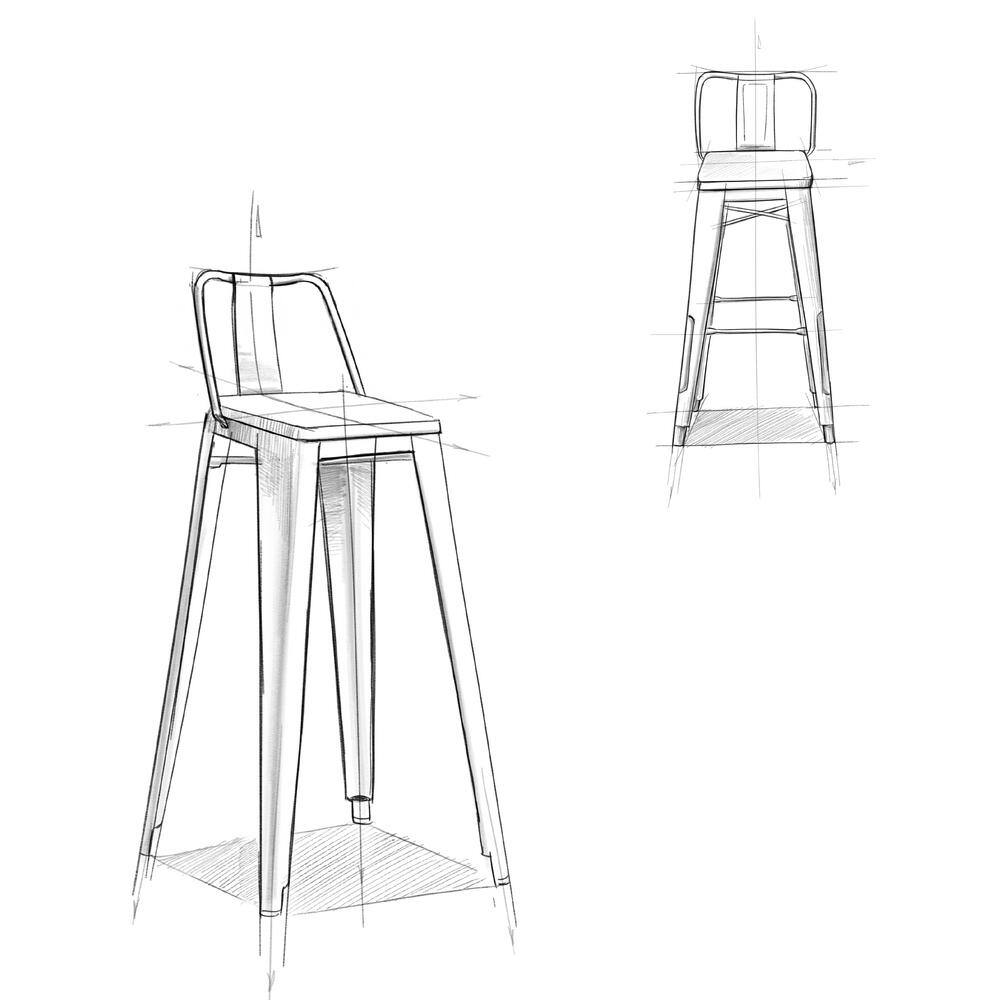 Rayne White 30 Inch Industrial Metal and Wood Bar Stool Set
