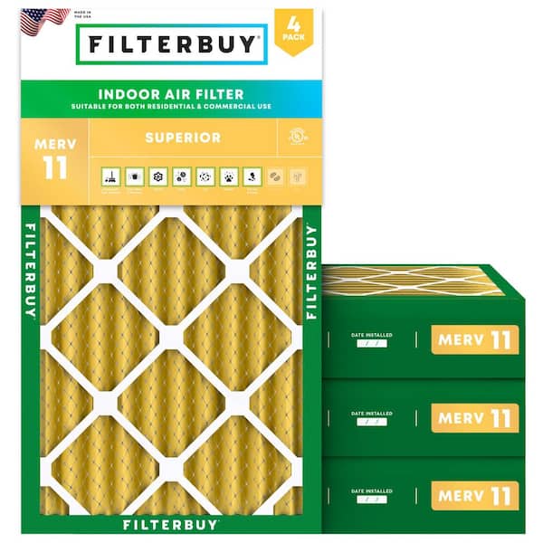 10 in. x 25 in. x 4 in. MERV 11 (FPR 7) Allergen Defense Pleated HVAC AC Furnace Air Filters Replacement (4-Pack)