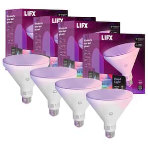 150-Watt Equivalent PAR38 Multi-Color 9000K Wi-Fi LED light Bulb Works w/Alexa/Hey Google/HomeKit Tunable White (4-Pack)