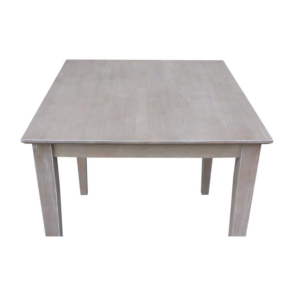 Transitional Solid Wood 30" Square Dining Table in Washed Gray
