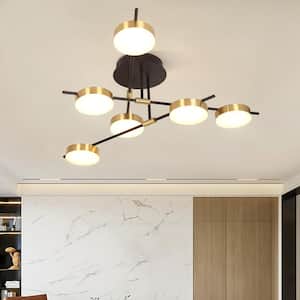 6-Light Gold LED Modern Ceiling Light for Living Room Dining Room Bedroom Restaurant