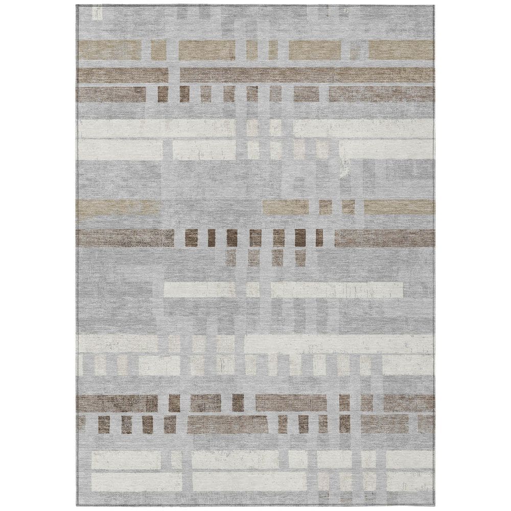 Chantille Machine Washable Indoor/Outdoor Abstract ACN2897 Silver 8 ft. x 10 ft. Area Rug price history on PriceWatchPro