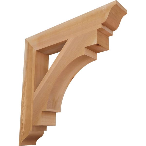 Ekena Millwork 3.5 in. x 24 in. x 24 in. Western Red Cedar Merced Traditional Smooth Bracket