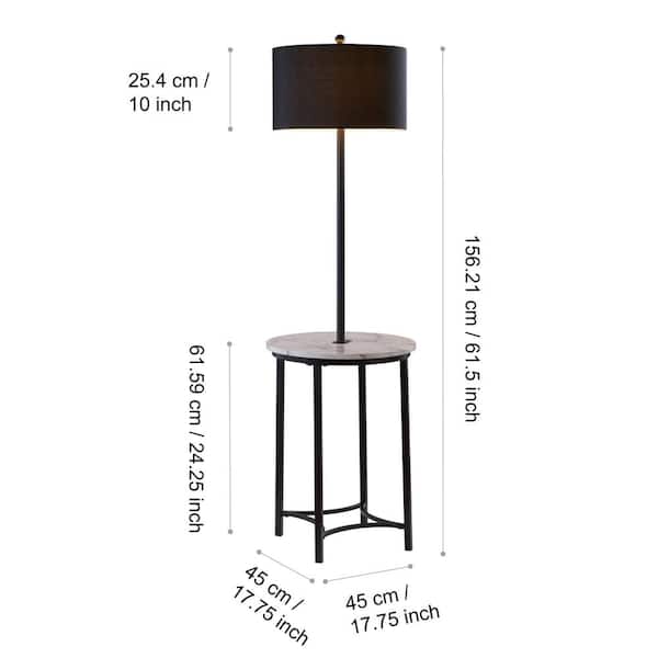 61 5 In H Black Floor Lamp With, Home Depot Floor Lamps With Table