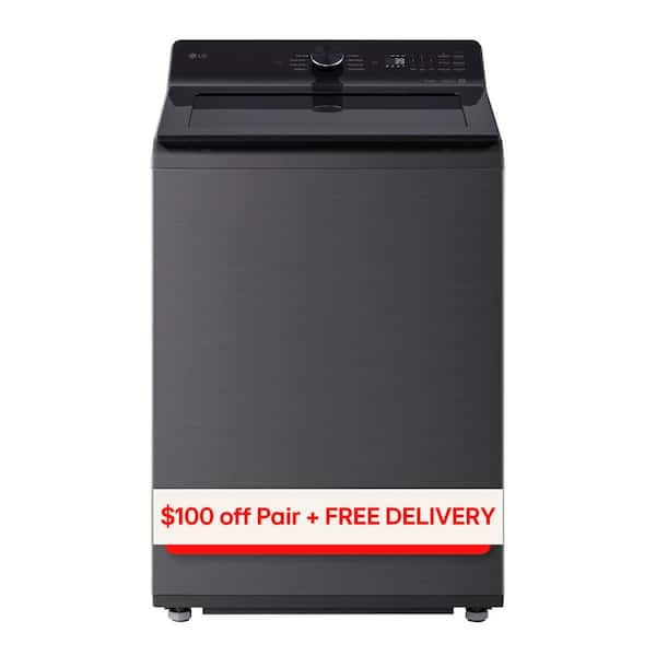 LG 5.0 cu.ft. SMART Top Load Washer in Platinum Black with TurboWash, Easy Unload and AI Sensing