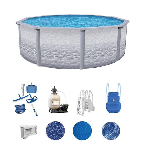 Liberty 27 ft. Round 52 in. Deep Hard Sided Above Ground Deluxe Pool Package