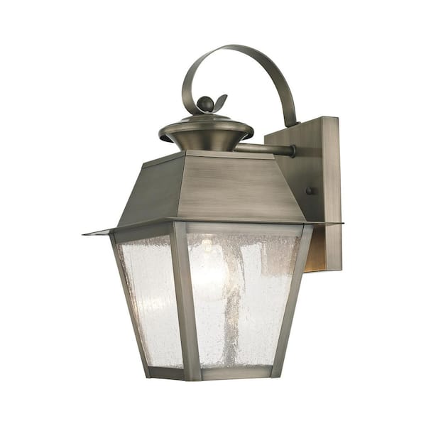 Livex Lighting Mansfield 1 Light Vintage Pewter Outdoor Wall Sconce