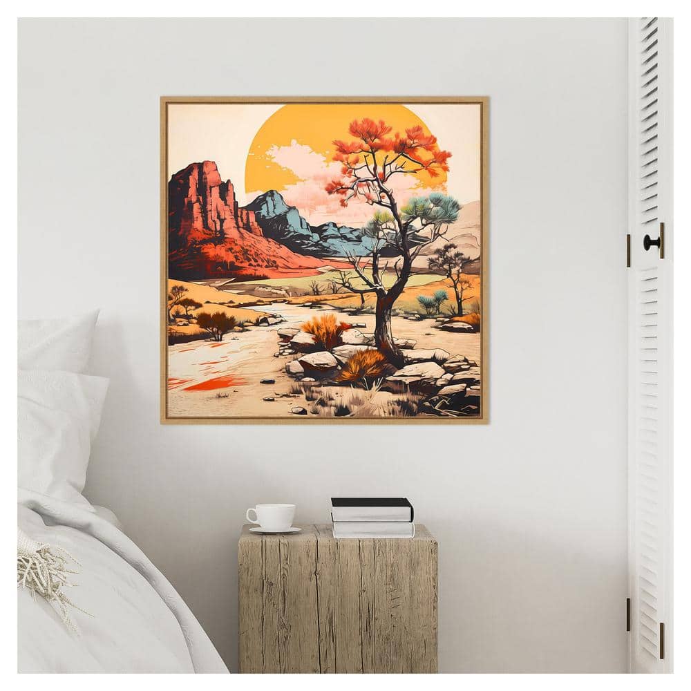 Walker Noble Scenic Desert Path V Canvas Print with Maple Frame