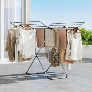 HOME-COMPLETE Clothes Drying Rack - 2-level Laundry Drying Rack with 24 ...