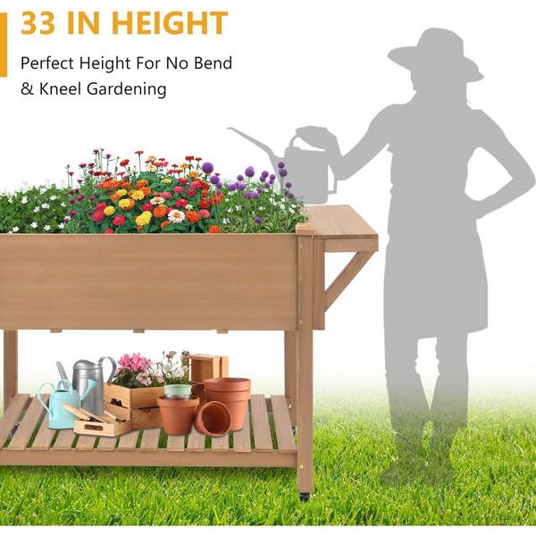 55.5 in. x 24 in. x 32 in. Brown Rectangular Raised Garden Bed