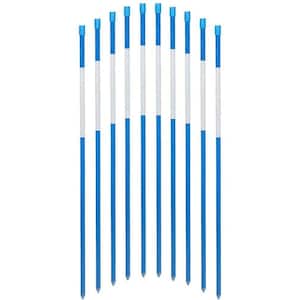 24 in. Solid Reflective Driveway Markers Driveway Poles for Easy Visibility at Night 1/4 in. Dia Blue, (50-pack)
