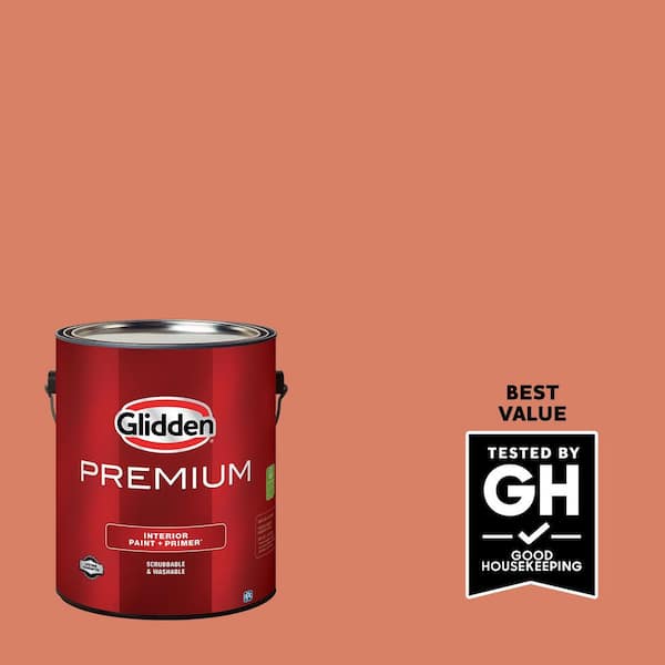Glidden Premium 1 gal. PPG1192-6 Summer Sunset Flat Interior Latex Paint