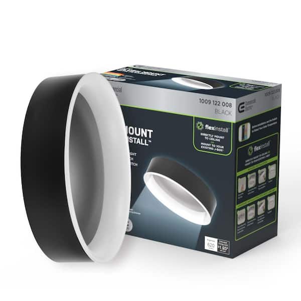 Flex Install Cove 10 in. Black Integrated LED Recessed Ceiling Light Flush Mount with 5CCT and 620 Lumens