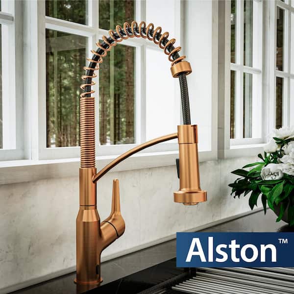 Scottsdale Single Hole Single Handle Pull-Down Sprayer Sensor Kitchen Faucet In Brushed Copper