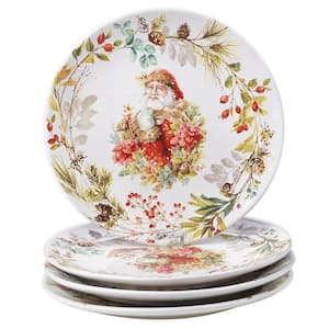 Christmas Story Multicolored Earthenware 11 in. Dinner Plate (Set of 4)