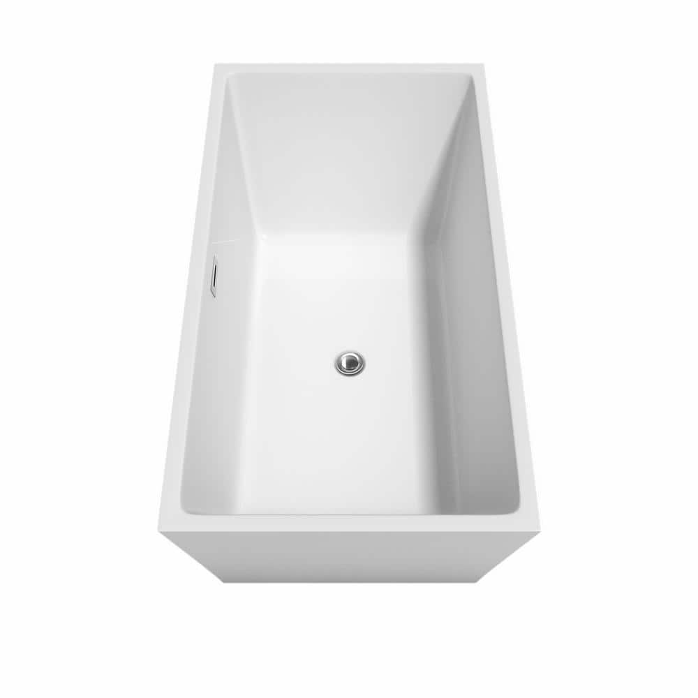 Sara 59'' White Acrylic Freestanding Soaking Bathtub