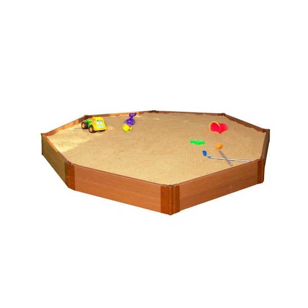 Frame It All Two Inch Series 10 ft. x 10 ft. x 11 in. Composite Octagon Sandbox Kit