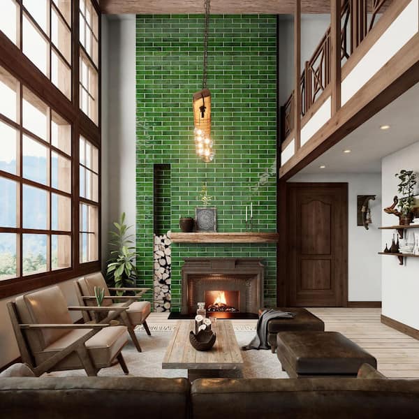 Merola Tile Viva Antic Verde 3 in. x 12 in. Ceramic Wall Tile